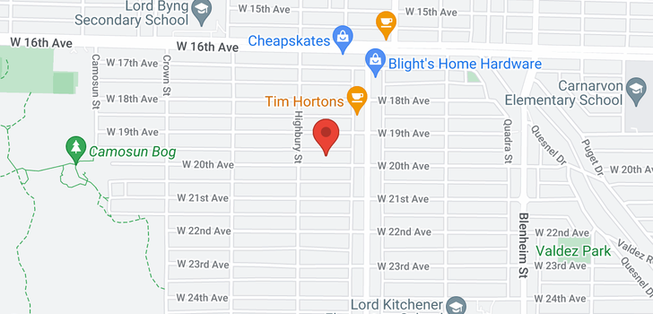 map of 3715 W 20TH AVENUE